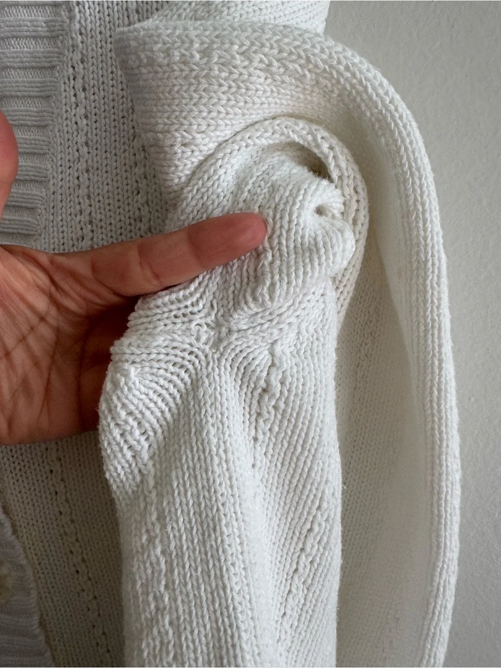 Vintage Classic Elements Chunky Knit White Cardigan Women’s Small or Girls Large